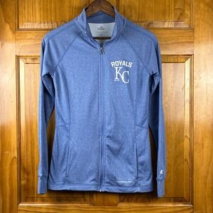 Majestic Kansas City Royals Blue Therma Base Full Zip Jacket Womens Medium